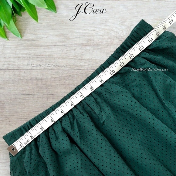 J.Crew NWT emerald green tired ruffle dotted pull-on midi skirt *shop@iamwarrior - Picture 7 of 11